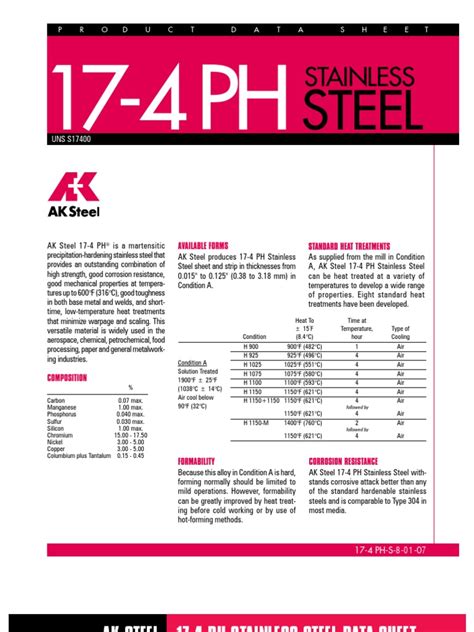 17-4 ph sheet metal|17 4 ph material specification.